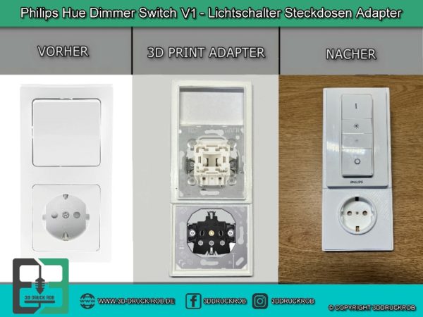 Philips Hue Dimmer Switch V1 - Lichtschalter Steckdosen Adapter