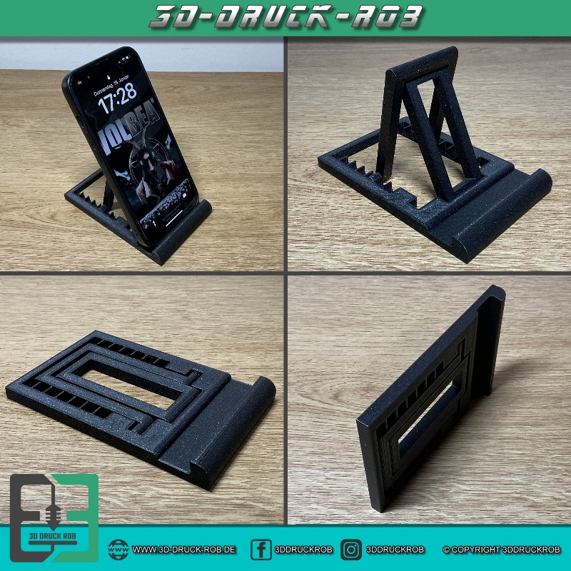 Universal Smartphone Handy Halter klappbar - 3D Druck Rob